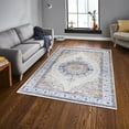 thumbnail image 3 of GLN Rugs Vona - Indoor, Machine Washable Area Rug 3'x5' Cream/Navy Home Carpet, 3 of 7