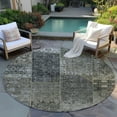 thumbnail image 6 of Addison Rugs Chantille Indoor/Outdoor Transitional Patchwork Taupe Washable Round Rug, 8' x 8', 6 of 6