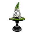 thumbnail image 2 of PoyoKee Halloween Decorations - Witch Hat Lamp, Gothic Stained Glass Night Light, Witch Resin Desk Lamp for Book Shelf Mantel Halloween Indoor Decor, 2 of 7
