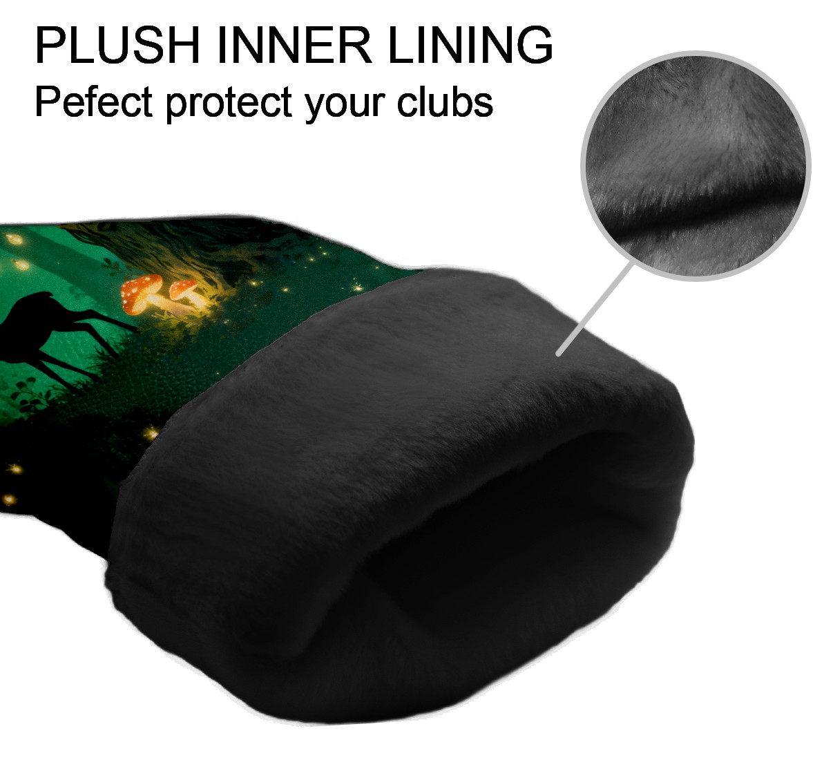 Golf Club Covers, Green DeerForest Premium PU Leather Driver Hybrid Putter Head Covers with Velvet Lining, Waterproof Golf Gifts for Men Women