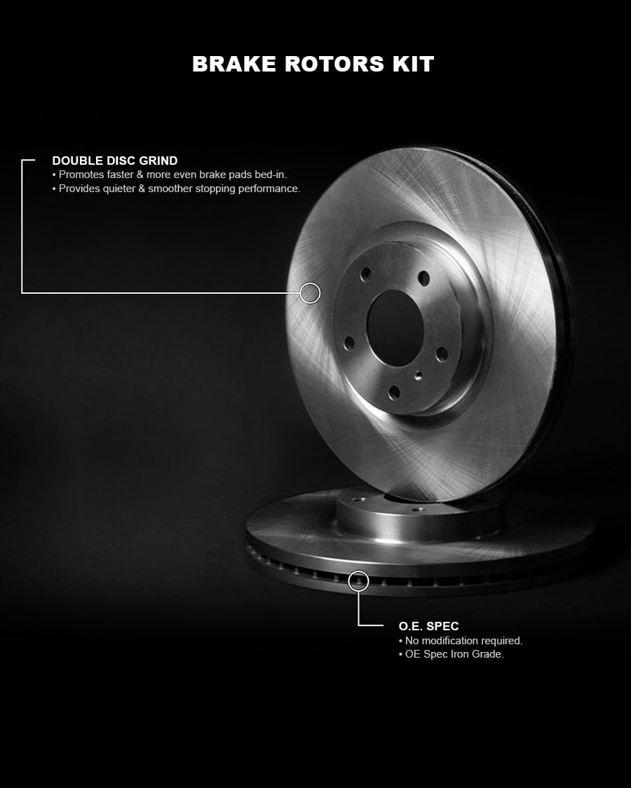 R1 Concepts Rear Brake Rotor Kit |Brake Rotors| Brake Disc|fits 1990-1992 INFINITI M30
