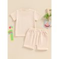 thumbnail image 4 of Bslissey Toddler Baby Boys Casual Shorts Sets 6M 12M 18M 24M 3T Short Sleeve Letter Embroidery T-shirt with Elastic Waist Shorts 2Pcs Infant Summer Daily Outfits, 4 of 9