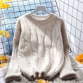thumbnail image 3 of PIKADINGNIS Korean O-neck Sweater and Pullover Women Autumn Winter Warm Knitted Womens Jumper Casual High Quality Wool Sweaters, 3 of 6