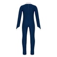 thumbnail image 2 of YONGHS Kids Girls Long Sleeve Gymnastic Leotard Floral Sequin Dance Ice Skating Unitard Jumpsuit Navy Blue 6, 2 of 7