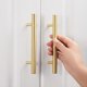 thumbnail image 4 of Set of 10 Golden Kitchen Furniture Handle, Furniture Handle Drawer Handle Center Distance 192mm Golden Door Handle Kitchen Cupboard Handle Golden Furn, 4 of 5