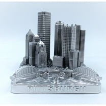 Pittsburgh 3D City Famous Building Model Statue Souvenir Decoration for Home Office Silver 4”