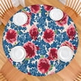 thumbnail image 2 of Pioneer Flower Floral Print Pattern Round Fitted Tablecloth with Elastic Edge,Dining Table Cover Waterproof,Outdoor Round Tablecloth for Camping,Dining,Indoor and Outdoor, 2 of 7