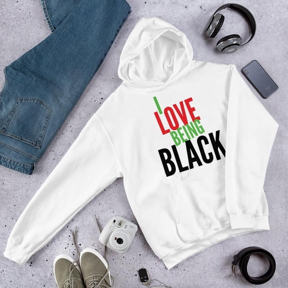 I love Being Black (Bold) Unisex Hooded Sweatshirt