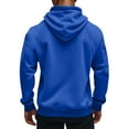 thumbnail image 4 of Dresfit Mens Quarter Zip Sweatshirts Hooded Big and Tall Hoodies Long Sleeve Fleece Outdoor Pullover Winter Fall Lined Warm Multi Pockets Tops Blue 5XL, 4 of 9