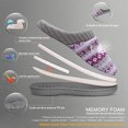 thumbnail image 4 of Ficarrico Zapatillas de casa de espuma viscoelástica para mujer con patrón bordado de punto, 4 of 5