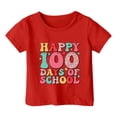 thumbnail image 1 of WEIYLL T-Shirts Filles Décontractés 100 Jours d'École Imprimé Lettre Col Rond Manches Courtes Rouge Activewear 12-13 Ans, 1 of 4