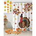 thumbnail image 5 of Thanksgiving Turkey Shower Curtains for Bathroom, Fall Pumpkin Maple Leaf Waterproof Fabric Shower Curtain for Bathroom Bathtub Decoration, Machine Washable, 72"x84", 5 of 9