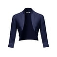 thumbnail image 2 of SSOULM Women's 3/4 Sleeve Open Front Bolero Shrug Cardigan with Plus Size, 2 of 5