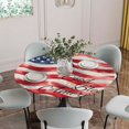 thumbnail image 5 of American Flag Round Tablecloth for 55-60 Inch Tables, Fitted Table Cover with Elastic Edge, Rustic Watercolor USA Flag Waterproof Outdoor Table Cloth Protector for Patio Garden Dinner Picnic, 5 of 9