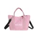 thumbnail image 1 of Bolso multicapa de lona con estampado de letras, diseño de nicho, bolso de almuerzo multicapa, bolso de momia, bolso de mano de gran capacidad para mujer, 1 of 6