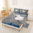 thumbnail image 2 of Erosebridal Kids Cartoon Baseball Full Size Sheets, Sports Gaming Bed Sheets, Dimgray Blue, 4pcs, 2 of 5