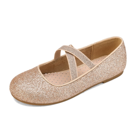 Dream Pairs Girls Flat Shoes Kids Toddler Shoes Princess Dress Wedding Shoes ANGIE-2 GOLD Size 2