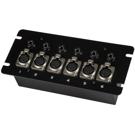 Female Style Mount - Floor / Surface Mount Stage Box with Six XLR Female and Six 1/4