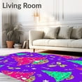 thumbnail image 2 of ODIKA 4'x6' Machine Washable Non-Slip Area Rug, Festive Holiday Bathroom Jolly Yuletide Washroom High Traffic Rug, Purple, 629058, 2 of 7