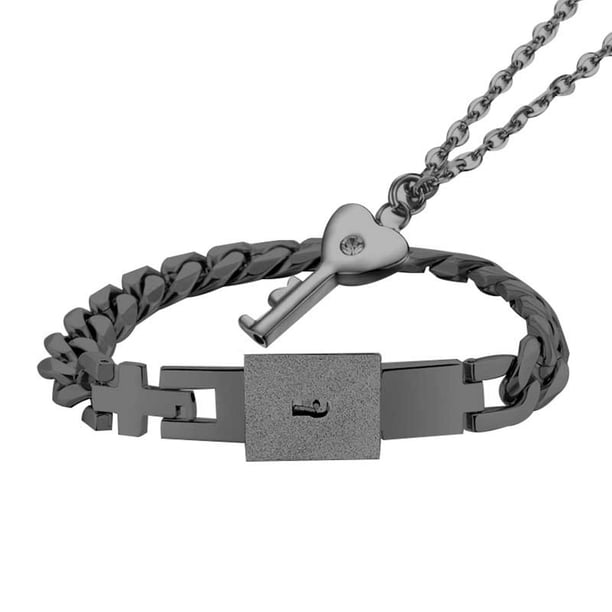 Minnieouse de acero para mujer, collar de moda, Kit de joyería para parejas, pulseras de decoración, brazalete de regalo para compromiso de boda Ropa, zapatos y accesorios Miscelánea Negro Minnieouse AP014553-03
