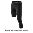 thumbnail image 2 of One Leg Compression Capri Tights Pants 2 Packs White Black 2 Colors Men's 3/ 4 Athletic Base Layer Underwear, 2 of 9