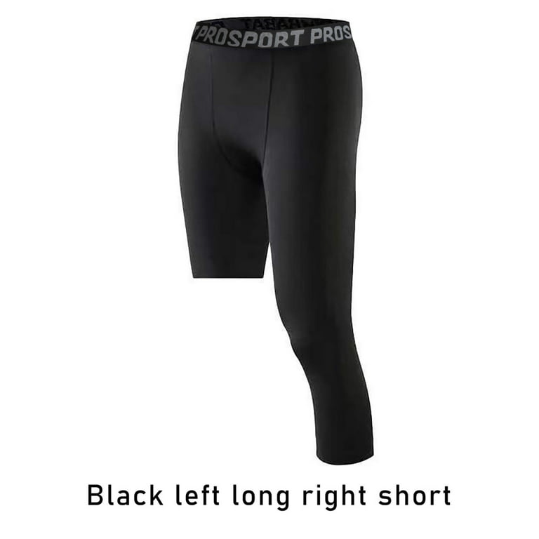 CenturyX Men One Leg Compression Pants 3/4 Capri Tights Athletic ...