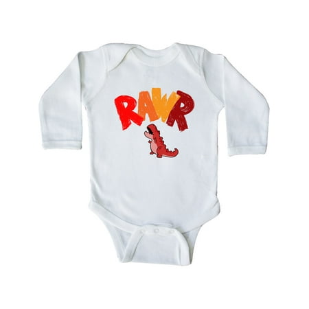 

Inktastic Lil Red Tyrannosaurus Rawr Gift Baby Boy or Baby Girl Long Sleeve Bodysuit