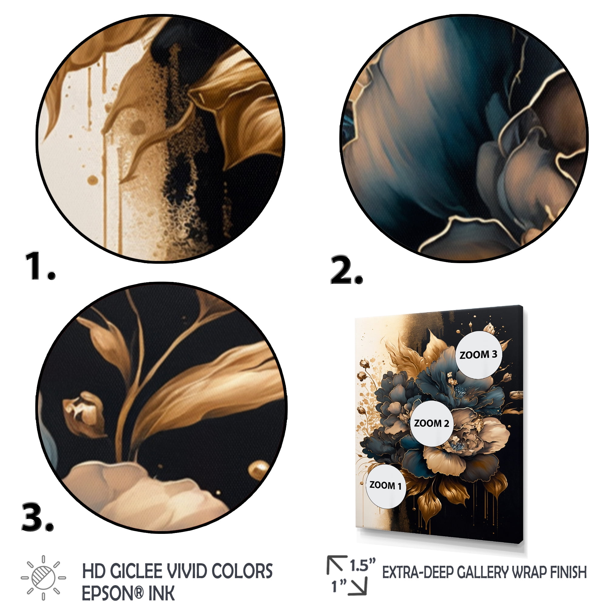 Designart Blue And Gold Gladiolus Flowers II Canvas Wall Art