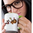 thumbnail image 2 of 3drose, Funny Cute Moose Catching Fly Ball Baseball Sports Cartoon, 11oz Two-tone Green Mug, 2 of 6