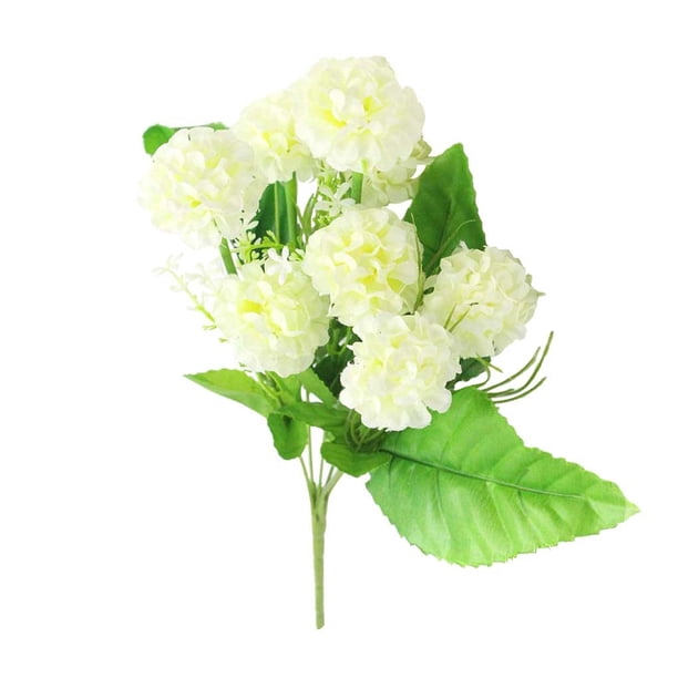 Toystoory Ramo de flores artificiales de 9 cabezas, decoración de simulación, flor de tela, decoración para el hogar y la boda Flores artificiales blanco