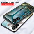 thumbnail image 4 of SaniMore Case for Samsung Galaxy A54 5G 6.4" 2023, Transparent Glass & TPU Bumpers 3-Layer Shock Absorbing Lightweight Marble Glass Full Body Protective Shell for Samsung A54 5G, Flying Pigeon, 4 of 10