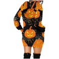 thumbnail image 5 of JURANMO 2024 Fall Winter Hooded Dress for Women Casual Long Sleeve Midi Dresses Happy Halloween Party Dress with Pockets Deals of the Day C-Orange#Pumpkin Printed XXXL, 5 of 5