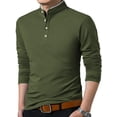 thumbnail image 2 of Sunloudy Hombres Primavera Otoño Slim Tops Color sólido Manga larga Cuello alto Camisas con botones Sunloudy moda, 2 of 5