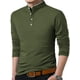 thumbnail image 2 of Sunloudy Hombres Primavera Otoño Slim Tops Color sólido Manga larga Cuello alto Camisas con botones Sunloudy moda, 2 of 5