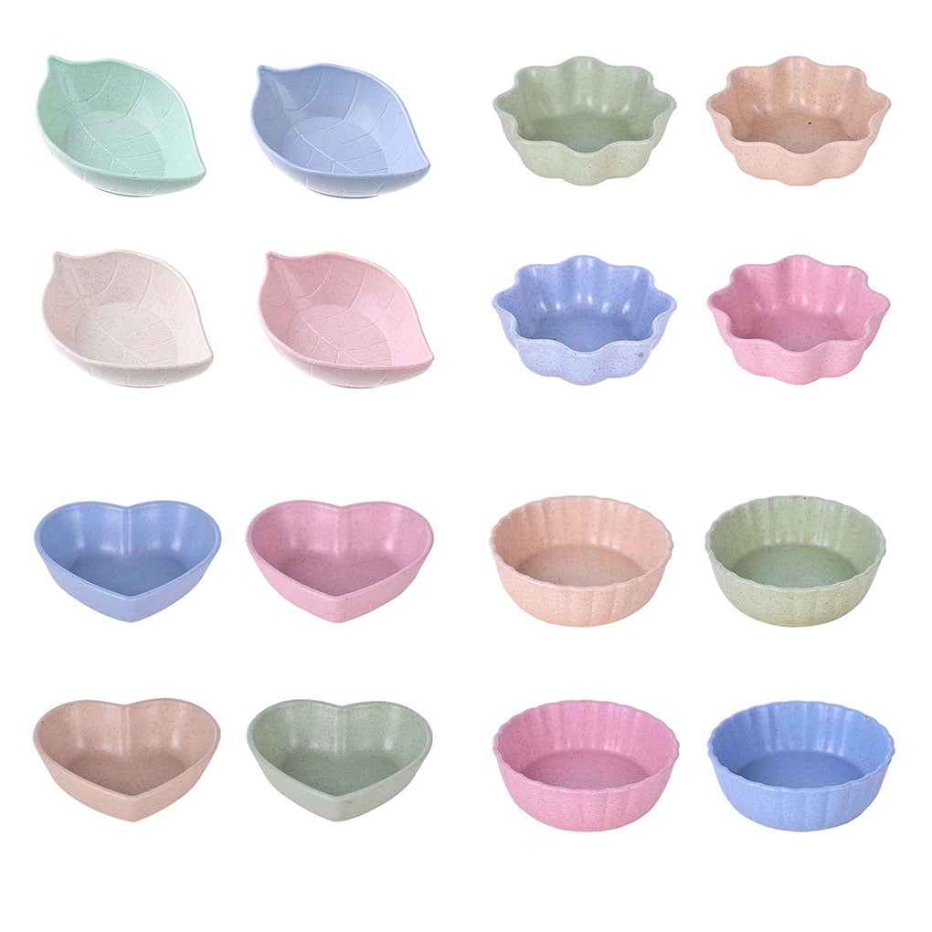 Hi.FANCY Multifunctional Seasoning Dish,Wheat Straw Seasoning Dish,Snacks Small Plate,Vinegar Soybean Bowl,Sauces Salt Plate