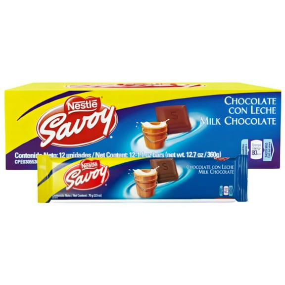 Savoy Chocolate Con Leche Box - 12 Unidades