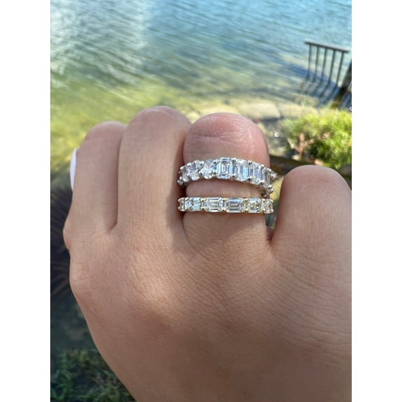 Paris- 5 Carat East To West Emerald Cut Diamond Eternity Band
