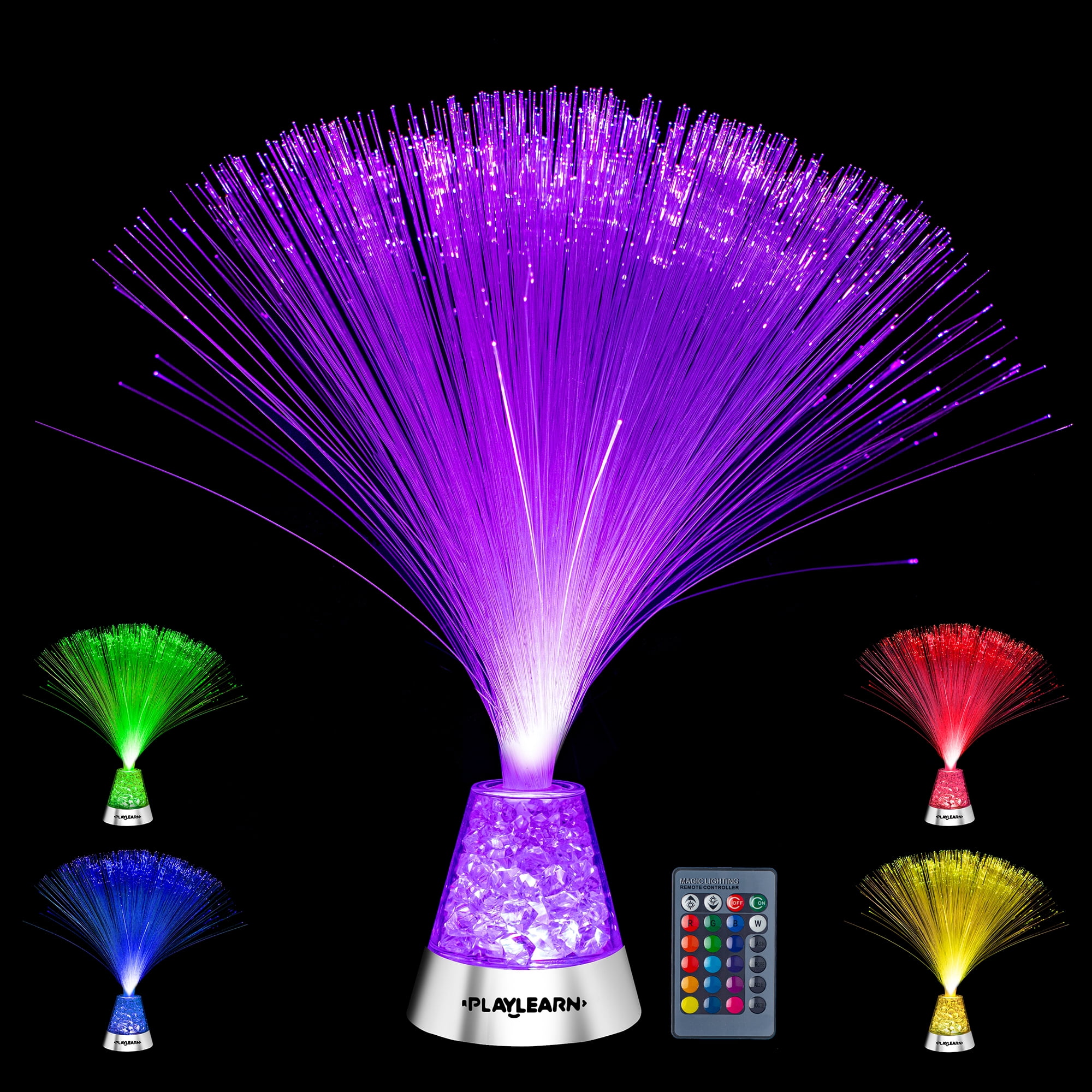 Playlearn Fiber Optic Lamp for Bedroom, Living Room, Office Color Changing Light 13 Inches