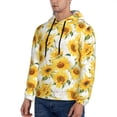 thumbnail image 3 of Sikiie Artistic Marble Pattern Sunflower Men's Hoodie, Essentials Hoodie, Sweatshirt, Pullover Hooded Sweatshirt for Men-4X-Large, 3 of 7