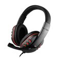 thumbnail image 2 of sweethay Auriculares para juegos Auriculares con cable de 3,5 mm PC Consola de juegos Control de cable Micrófono Auricular para computadora para PC Cables de audio/vídeo Rojo, 2 of 8