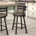 thumbnail image 3 of Amisco Vector 25.5" Distressed Wood Swivel Counter Stool in Beige/Dark Brown, 3 of 3