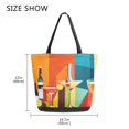 thumbnail image 5 of FORMRS Womens Canvas Tote Bag with Zipper Inner Pocket Shoulder Handbag, Colorful Cocktails, 5 of 7
