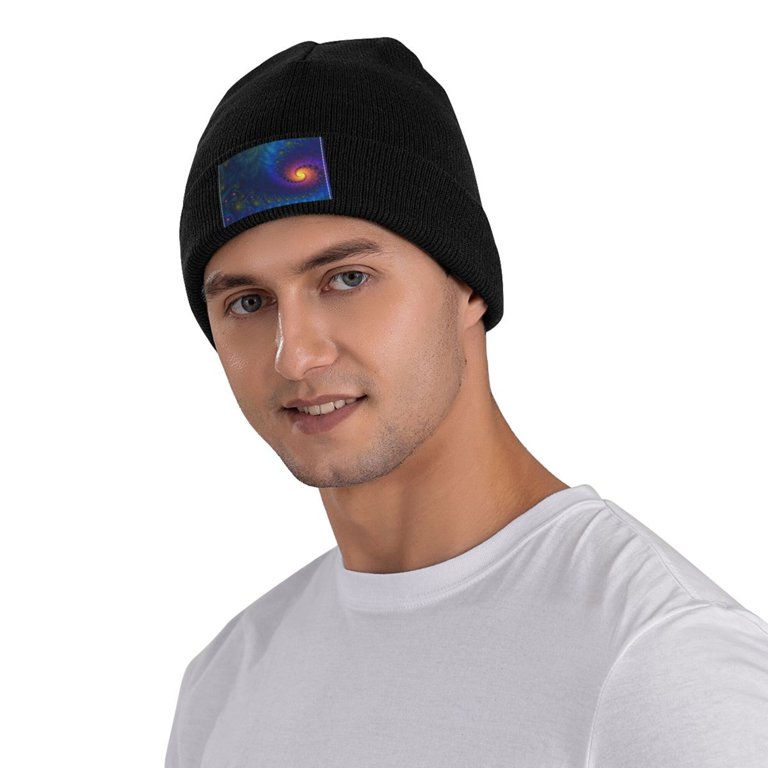 ZICANCN Knit Beanie Hat-Blue Spiral Vortex Fractals Winter Cap