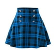thumbnail image 5 of labakihah plaid skirts for women women fashion casual lattice printing a-line mini skirt blue, 5 of 7