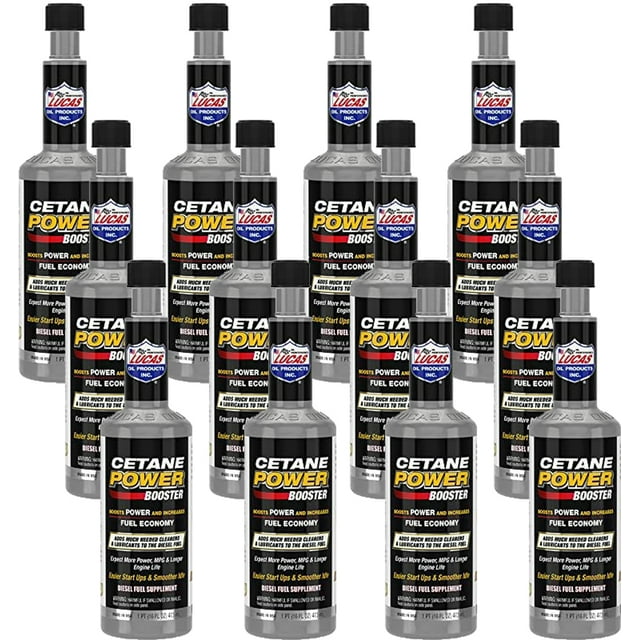 Lucas Cetane Power Booster Diesel Fuel Additive (16 oz) 12 Pack