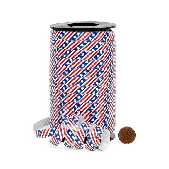 3/8" Wide Stars and Stripes Patriotic Curling Ribbon - 250 Yards (44365077)