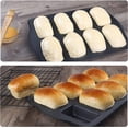 thumbnail image 4 of Mini molde para pan, molde para muffins antiadherente de 8 cavidades, utensilios para hornear brownie de acero al carbono para hornear en horno -negro No manchado con mini tostadas, 4 of 5