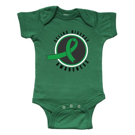 

Inktastic Celiac Disease Awareness Green Ribbon Gift Baby Boy or Baby Girl Bodysuit