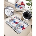 thumbnail image 4 of 4th of July Dish Drying Mat for Kitchen Counter, Super Absorbent Quick Dry Coffee Bar Mat Pad Thin Diatomaceous Sink Mat Non Slip Dish Drainer Mat 12''x16'' Independence Day Blue Red Star Black Plaid, 4 of 6