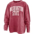 thumbnail image 2 of Women's Pressbox Crimson Washington State Cougars Comfy Cord Vintage Wash Basic Arch Pullover Sweatshirt, 2 of 3